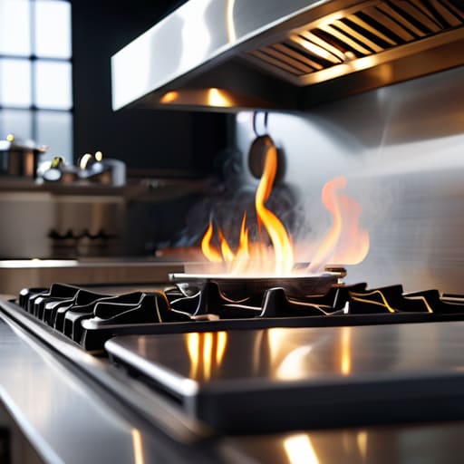How kitchen fire safety is managed above range.