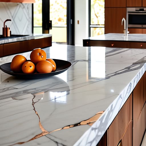 Choosing between quartz and marble counters.